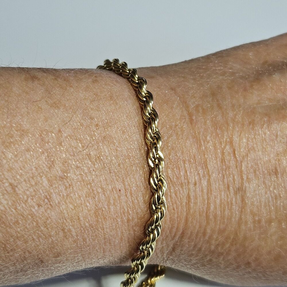 BC Lind 14K GE Yellow Gold Chunky Rope Chain Bracelet 7."